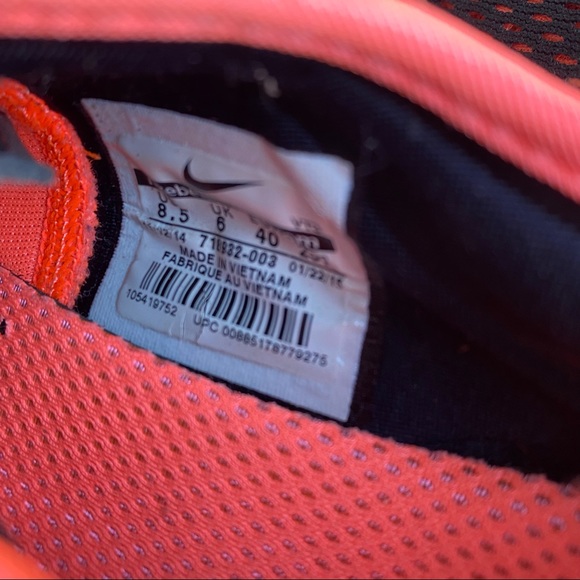 Black coral white Nike free run tr fit 5 running shoes - Picture 6 of 7